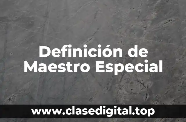 Definición de Maestro Especial