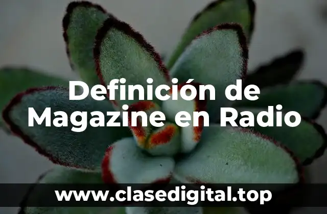 Ejemplos de Magazine en Radio