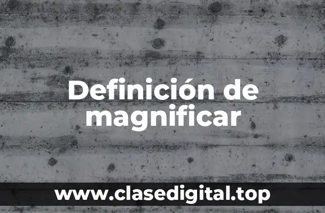 Definición de magnificar