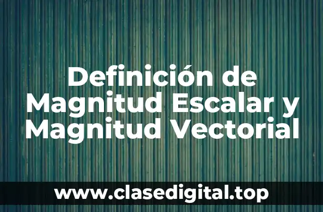 Definición de Magnitud Escalar y Magnitud Vectorial
