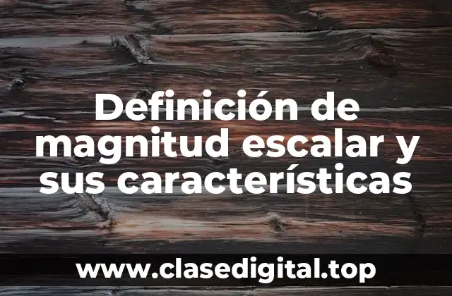 Definición de magnitud escalar y sus características