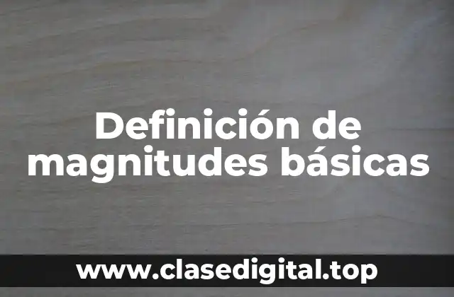 Definición de magnitudes básicas