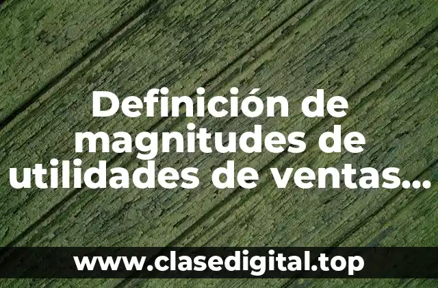 Definición de magnitudes de utilidades de ventas personales de utilidad