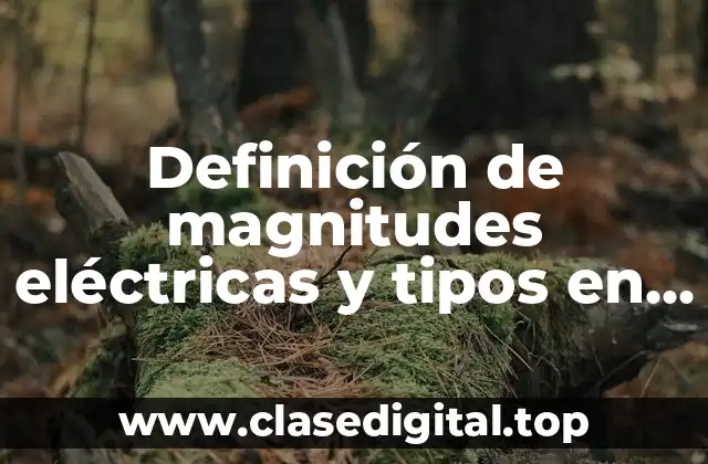 Definición de magnitudes eléctricas y tipos en libros
