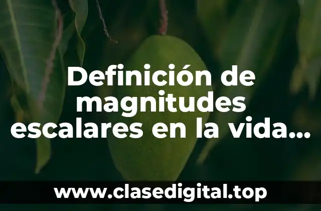 Ejemplos de magnitudes escalares