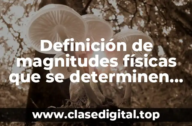 Definición de magnitudes físicas que se determinen de forma indirecta