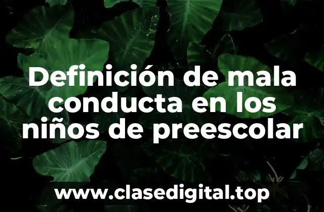 Ejemplos de mala conducta en los niños de preescolar