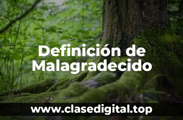 Definición de Malagradecido