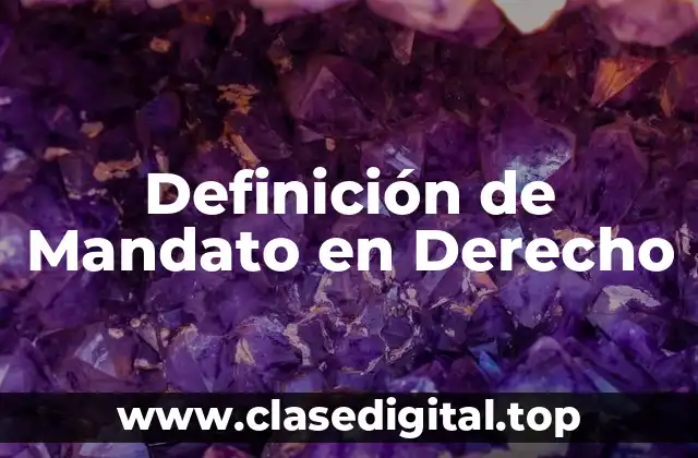 Definición de Mandato en Derecho