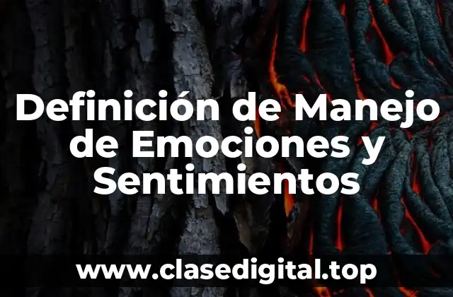 Definición de Manejo de Emociones y Sentimientos
