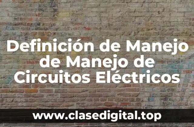 Definición Técnica de Manejo de Circuitos Eléctricos