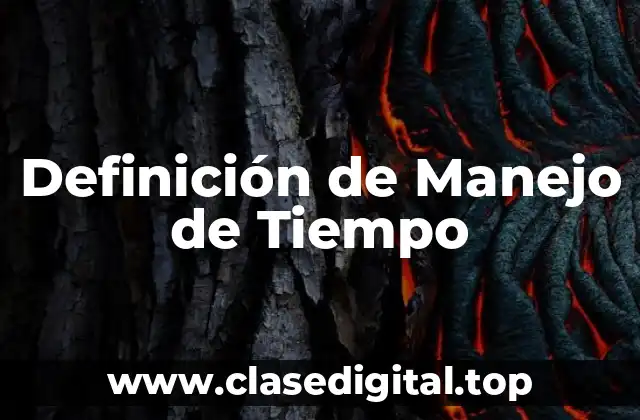 Definición de Manejo de Tiempo