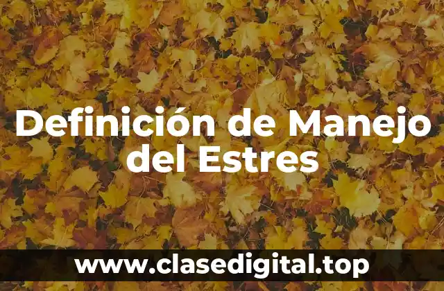 Definición de Manejo del Estres