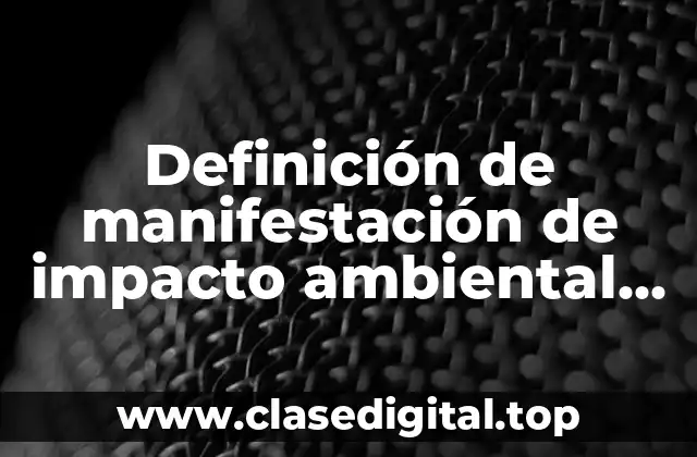Definición de manifestación de impacto ambiental que sea ambiguo