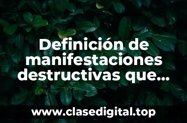 Definición de manifestaciones destructivas que asumen los adolescentes