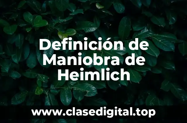 Definición de Maniobra de Heimlich