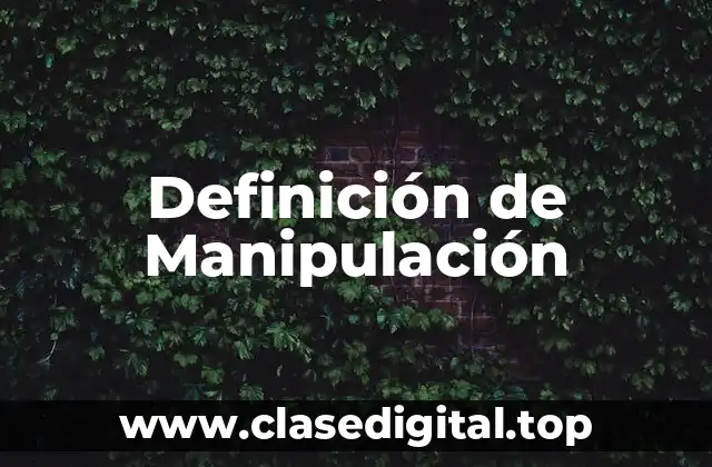 Definición técnica de Manipulación