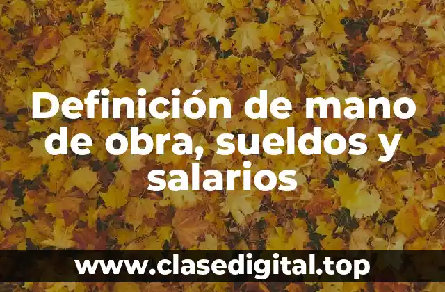 Definición de mano de obra, sueldos y salarios