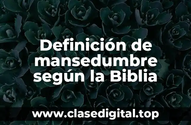 Definición de mansedumbre según la Biblia