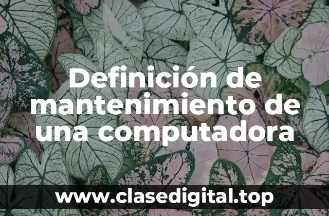 Definición de mantenimiento de una computadora