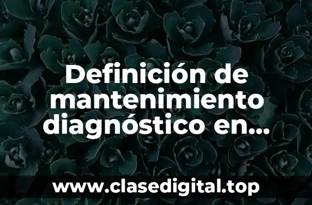 Definición de mantenimiento diagnóstico en equipo de computo