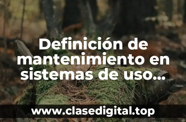 Definición de mantenimiento en sistemas de uso comercial