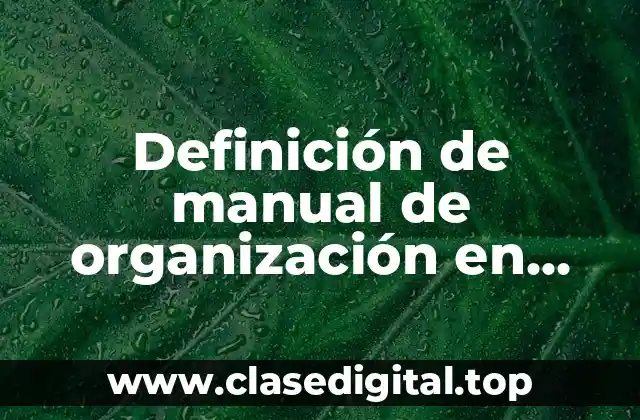 Definición de manual de organización en administración