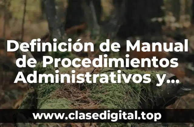 Definición de Manual de Procedimientos Administrativos y Contables