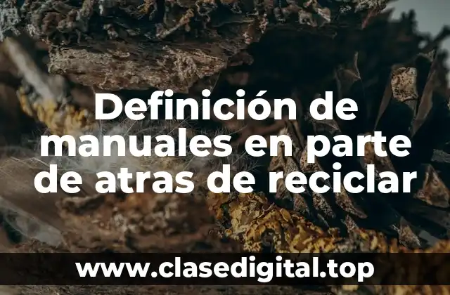 Definición de manuales en parte de atras de reciclar