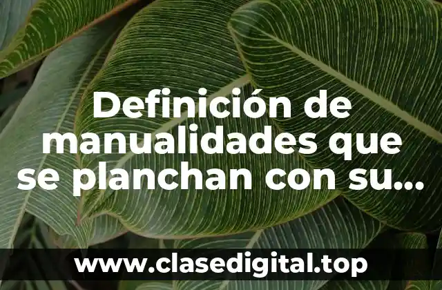 Definición de manualidades que se planchan con su nombre
