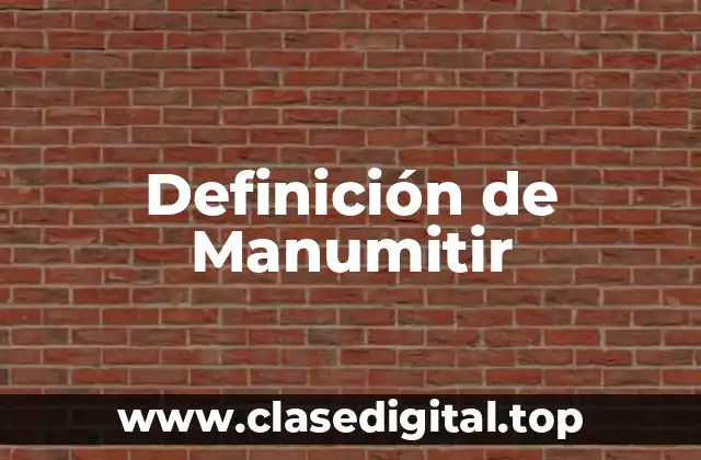 Definición de Manumitir