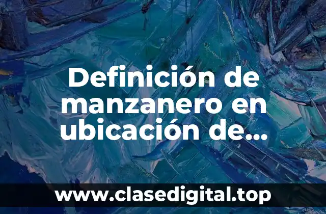 Definición de manzanero en ubicación de domicilio