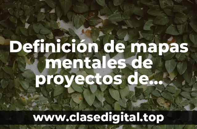 Definición de mapas mentales de proyectos de inversión en ingeniería económica