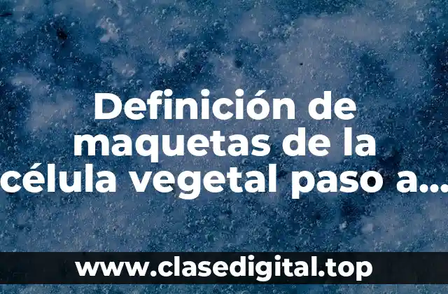 Definición de maquetas de la célula vegetal paso a paso