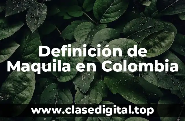 Definición de Maquila en Colombia