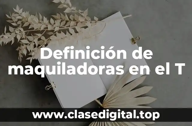 Definición de maquiladoras en el T