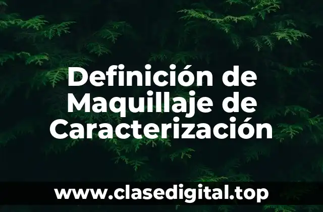 Definición de Maquillaje de Caracterización
