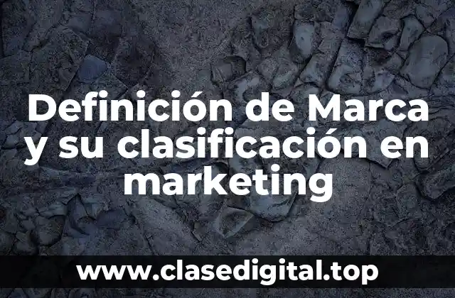 Definición de Marca y su clasificación en marketing
