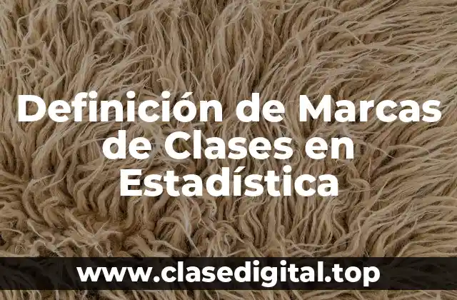 Definición de Marcas de Clases en Estadística
