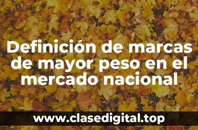 Definición de marcas de mayor peso en el mercado nacional