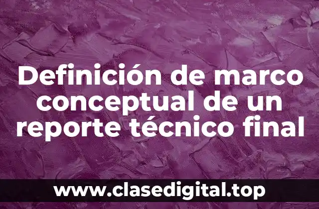 Definición de marco conceptual de un reporte técnico final