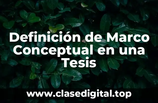 Definición Técnica de Marco Conceptual