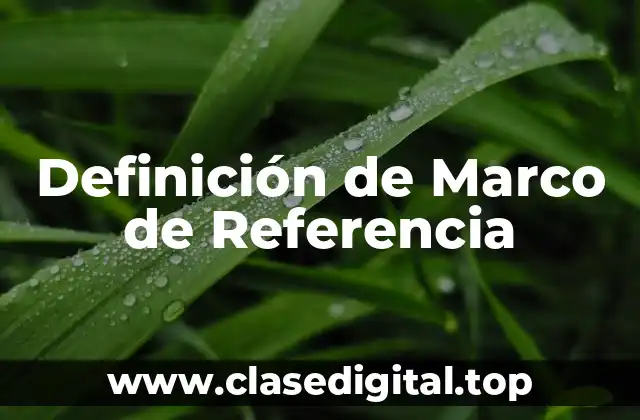 Definición técnica de Marco de Referencia