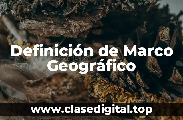 Definición de Marco Geográfico