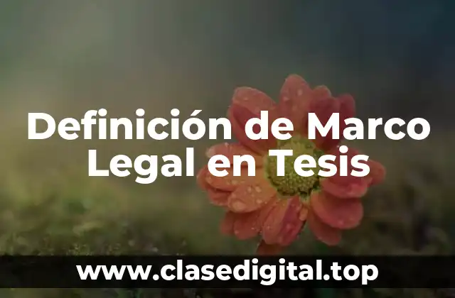 Definición de Marco Legal en Tesis
