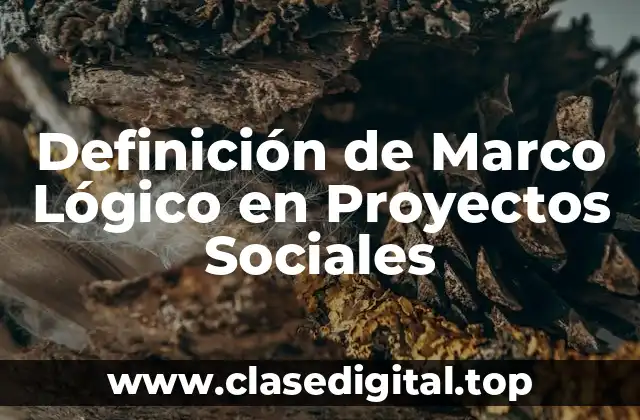 Definición de Marco Lógico en Proyectos Sociales