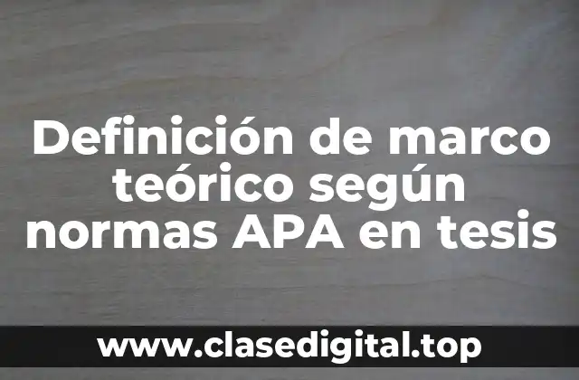 Definición de marco teórico según normas APA en tesis