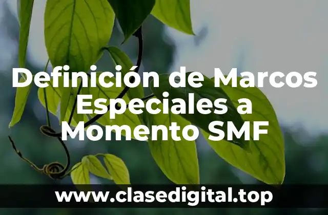 Definición de Marcos Especiales a Momento SMF