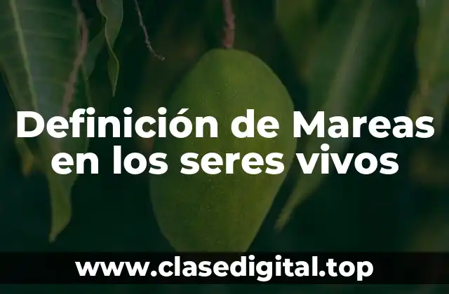 Definición de Mareas en los seres vivos