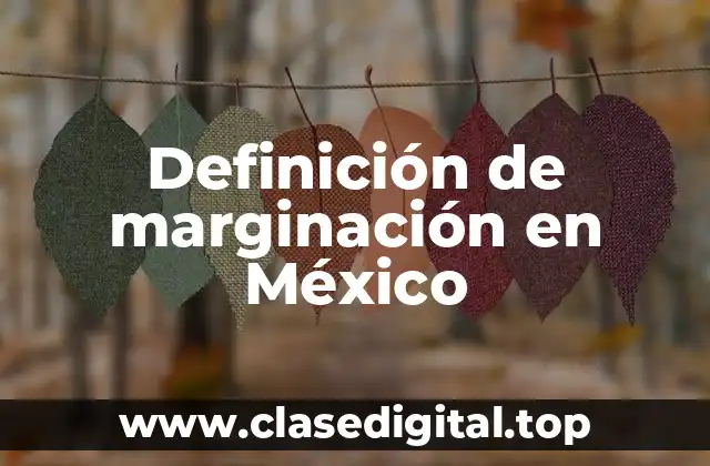 Definición de marginación en México